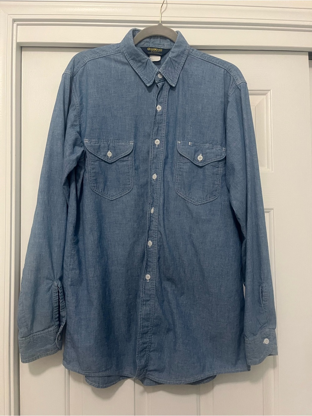 Vintage Oshkosh  Light Blue Denim Button-Up Shirt